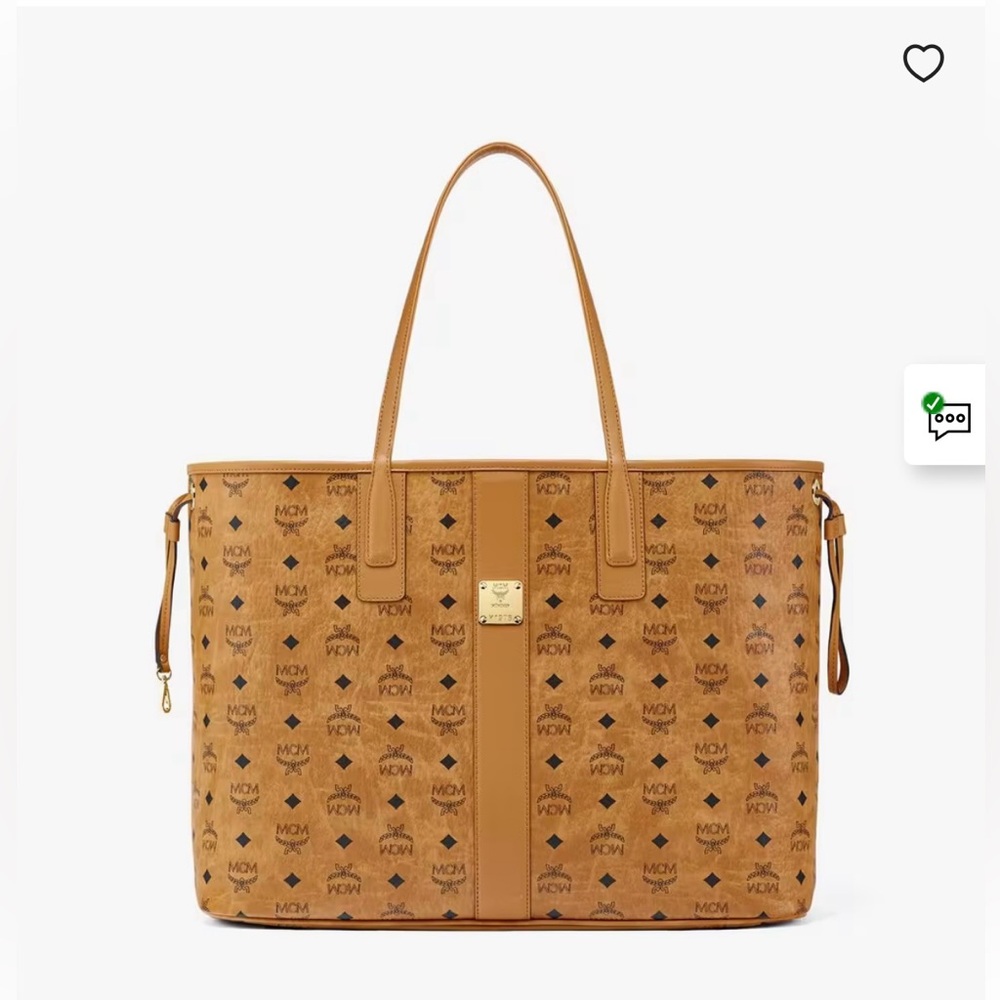 🤎 Authentic MCM Cognac Large Visetos Reversible Tote Bag with Pouch 🤎